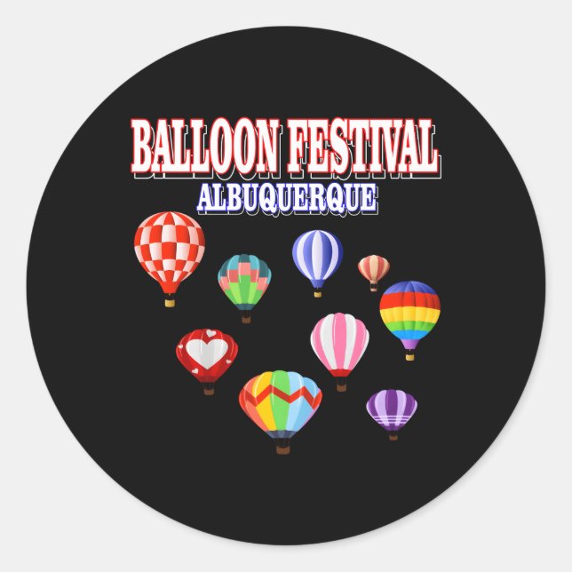 Pegatina Redonda Balón Albuquerque Nuevo México Festival Ba de aire (Anverso)