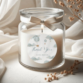 Pegatina Redonda Balón azul Purpurina de oro mágico primer cumpleañ