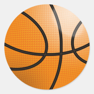 Pegatina Redonda Balón de baloncesto