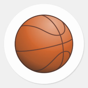 Pegatina Redonda Balón de baloncesto