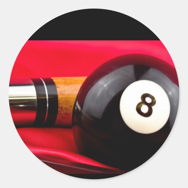 Pegatina Redonda Balón de billar y pista (Anverso)