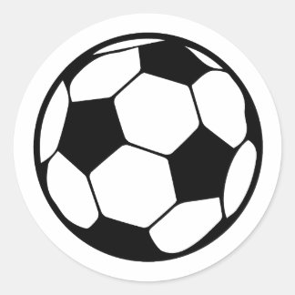 Pegatina Redonda Balón de Fútbol