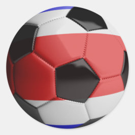 Pegatina Redonda Balón de fútbol bandera de Costa Rica