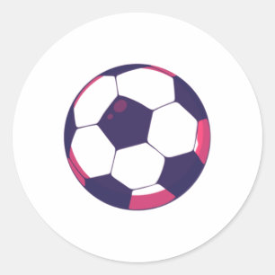 Pegatina Redonda Balón de Fútbol Cuadrado