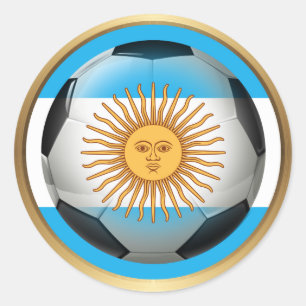 Pegatina Redonda Balón de fútbol de Argentina