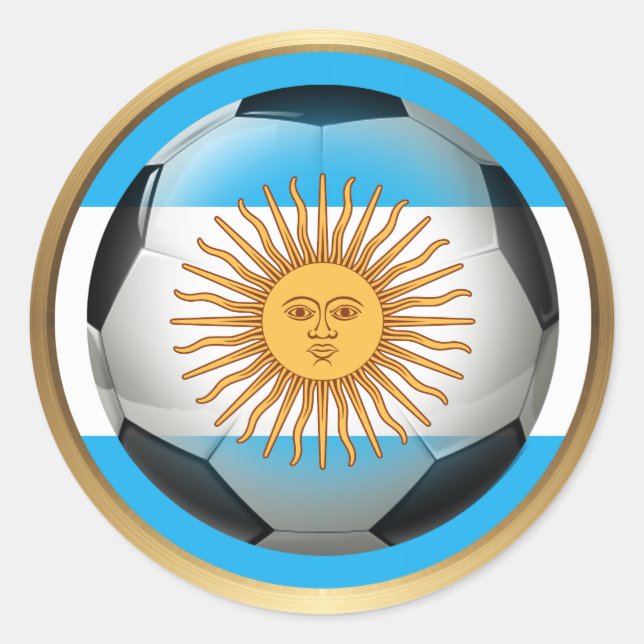 Pegatina Redonda Balón de fútbol de Argentina (Anverso)