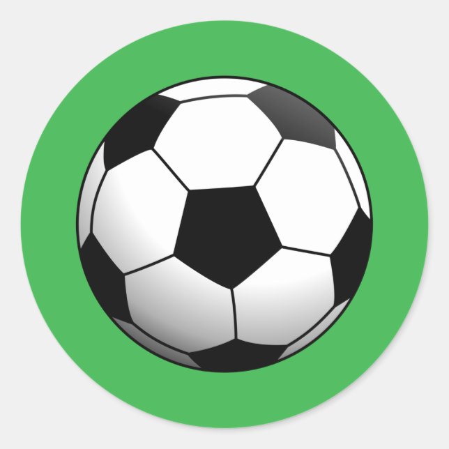 Pegatina Redonda Balón de fútbol en verde (Anverso)