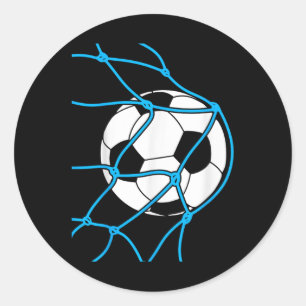 Pegatina Redonda Balón de fútbol Gol Gracioso Jugador Deportivo Niñ