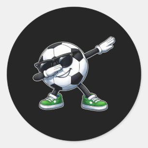 Pegatina Redonda Balón de fútbol gráfico divertido Dabbing