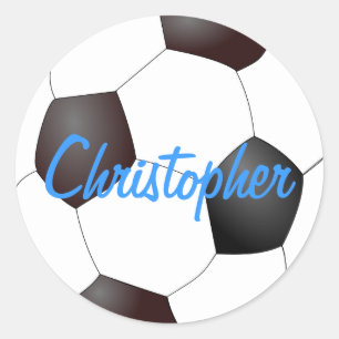 Pegatina Redonda Balón de fútbol - Personalizable