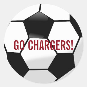 Pegatina Redonda Balón de fútbol personalizado con nombre y núme