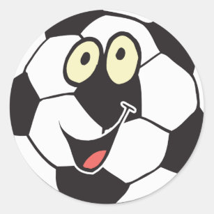 Pegatina Redonda balón de fútbol personalizado feliz