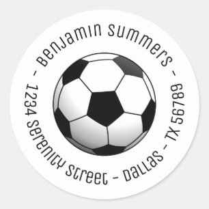 Pegatina Redonda Balón de fútbol personalizado redondo