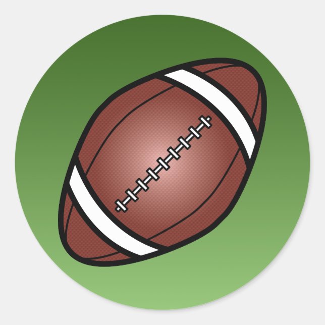 Pegatina Redonda Balón de Rugby Fútbol (Anverso)