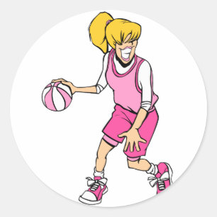 Pegatina Redonda Baloncestista de chicas