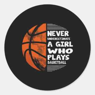 Pegatina Redonda Baloncestista Jugador de Baloncesto 5 Fouops Hoops