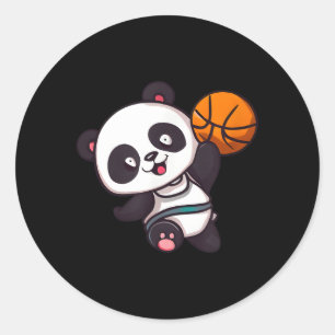 Pegatina Redonda Baloncestista Panda
