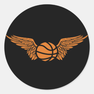 Pegatina Redonda baloncesto.