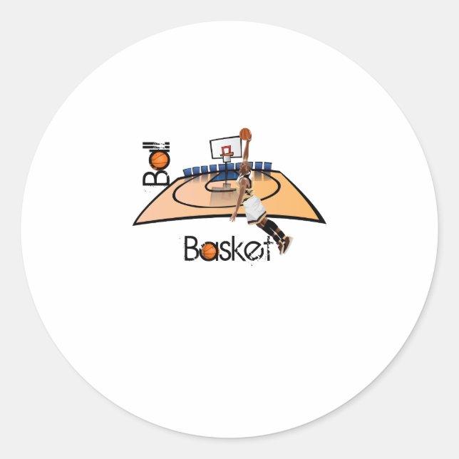 Pegatina Redonda Baloncesto (Anverso)