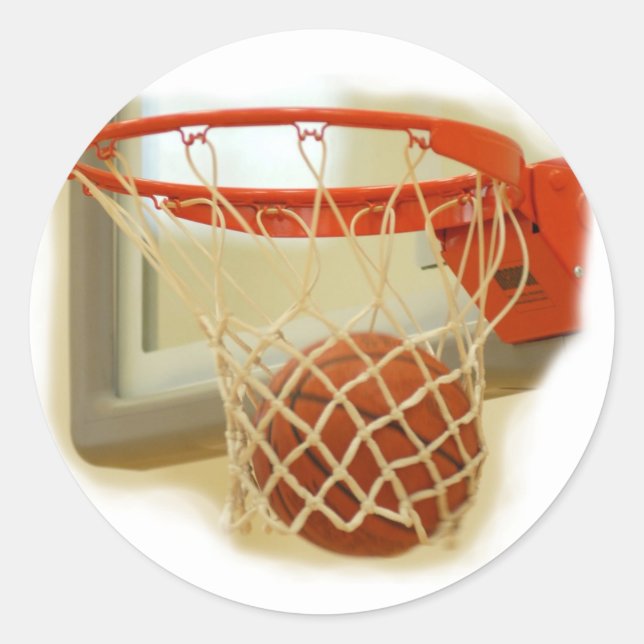 Pegatina Redonda Baloncesto (Anverso)