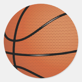 Pegatina Redonda Baloncesto