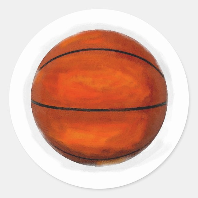 Pegatina Redonda Baloncesto (Anverso)