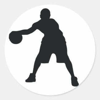 Pegatina Redonda Baloncesto