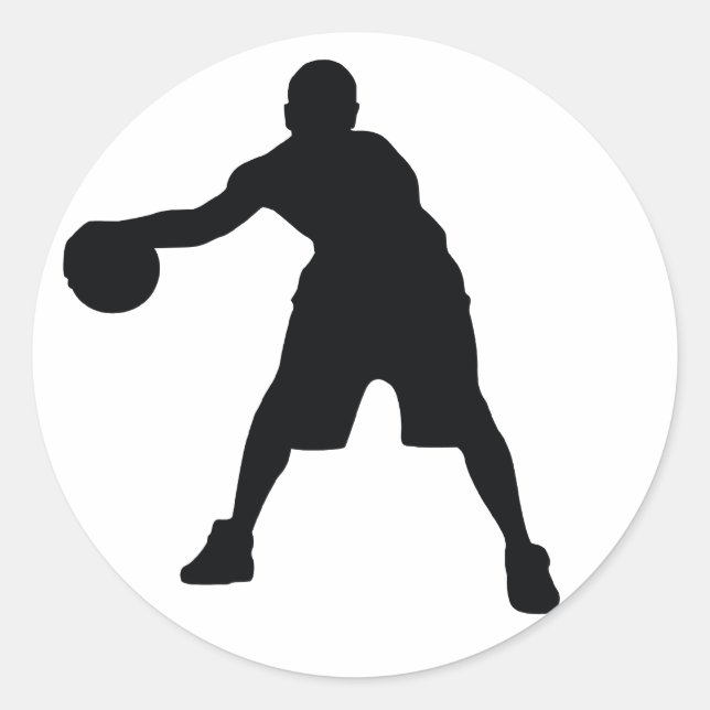 Pegatina Redonda Baloncesto (Anverso)