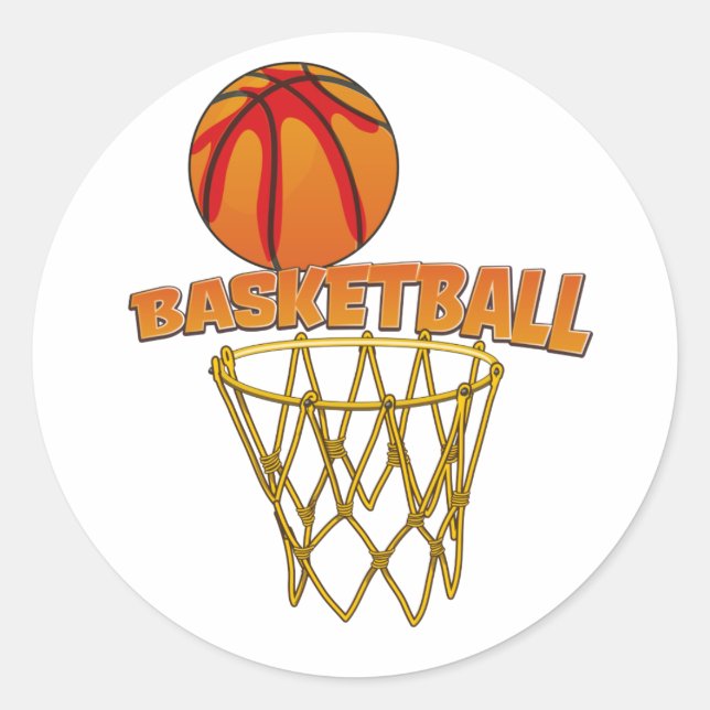 Pegatina Redonda Baloncesto (Anverso)