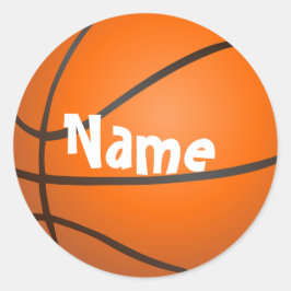 Pegatina Redonda Baloncesto