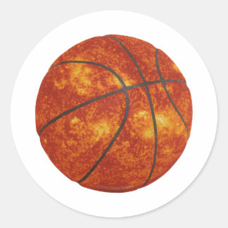 Pegatina Redonda Baloncesto