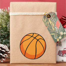 Pegatina Redonda Baloncesto