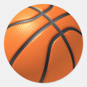 Pegatina Redonda Baloncesto