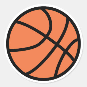 Pegatina Redonda Baloncesto