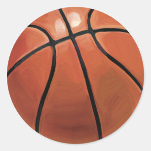 Pegatina Redonda Baloncesto