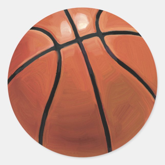 Pegatina Redonda Baloncesto (Anverso)