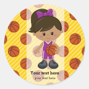 Pegatina Redonda Baloncesto