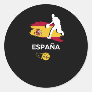 Pegatina Redonda Baloncesto