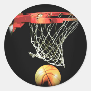 Pegatina Redonda Baloncesto