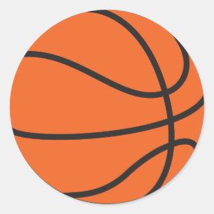 Pegatina Redonda Baloncesto