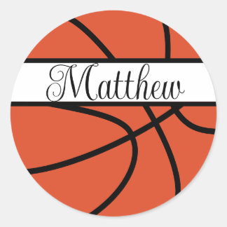 Pegatina Redonda Baloncesto