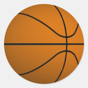 Pegatina Redonda Baloncesto