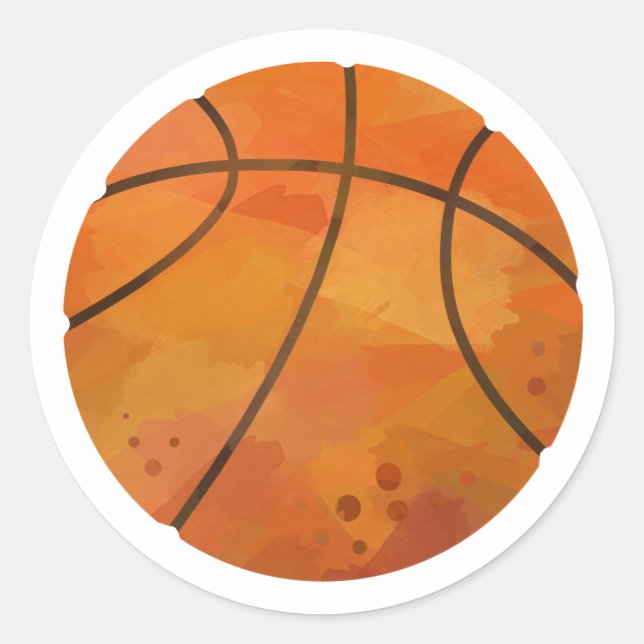 Pegatina Redonda Baloncesto (Anverso)