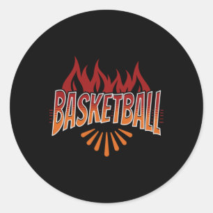 Pegatina Redonda Baloncesto 1