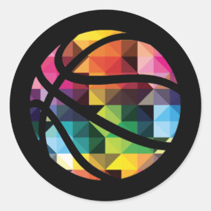 Pegatina Redonda Baloncesto 1