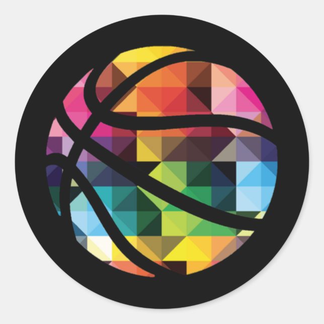 Pegatina Redonda Baloncesto 1 (Anverso)