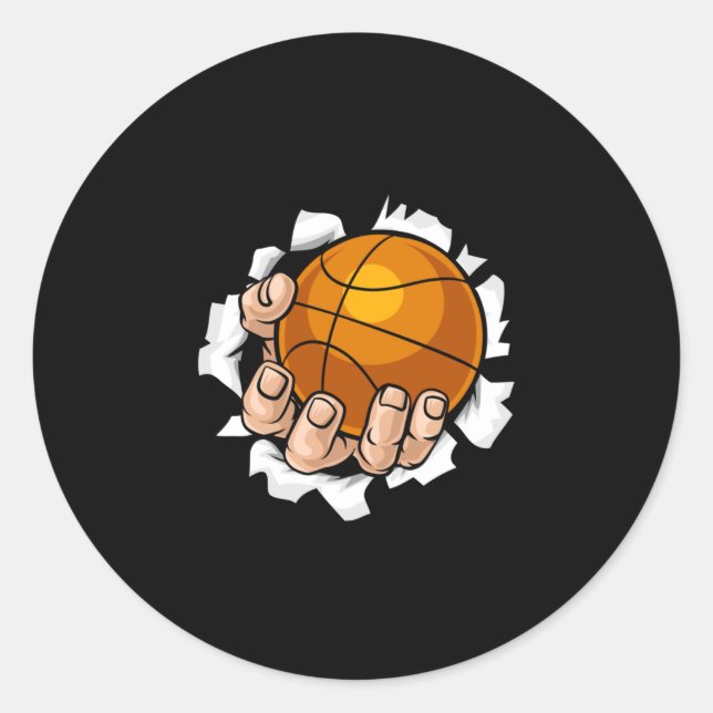 Pegatina Redonda Baloncesto 19 (Anverso)
