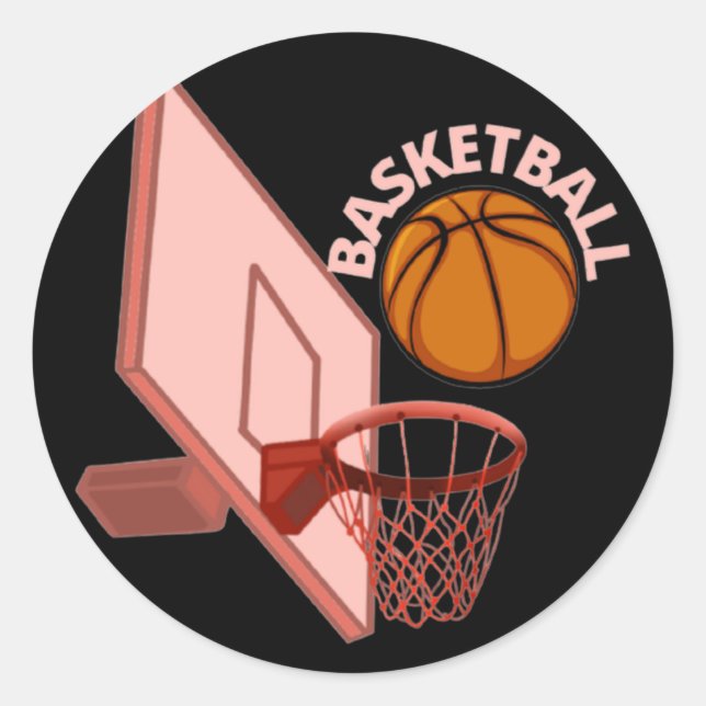 Pegatina Redonda Baloncesto 2 (Anverso)