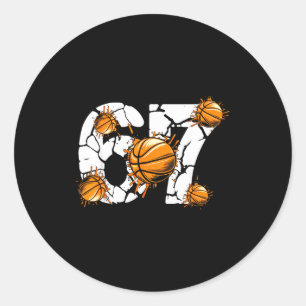 Pegatina Redonda Baloncesto 67 Seis Siete 6 7 Niños Divertidos Gen 