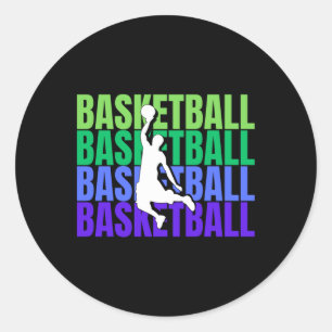 Pegatina Redonda Baloncesto activo